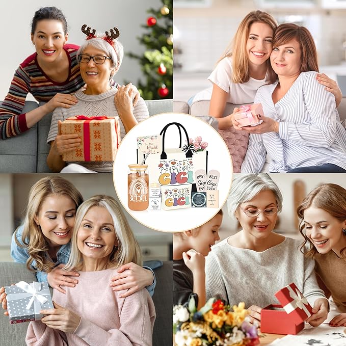 DOGMEM Mothers Day Gifts for Gigi, Birthday Gift Set from Granddaughter Grandchildren Grandkids Birthday Gift for Gigi, Gigi Gifts for Grandma