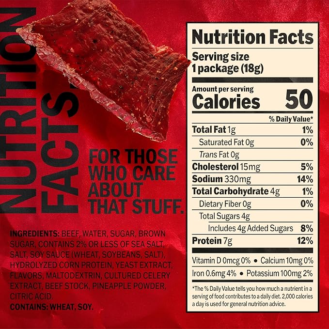 Jack Link's Beef Jerky, Original, Multipack Bags – Flavorful Meat Snacks for Lunches, Ready to Eat Protein Snacks, Individual Packs - 7g of Protein, Made with 100% Beef – 0.625 Oz (Pack of 5)