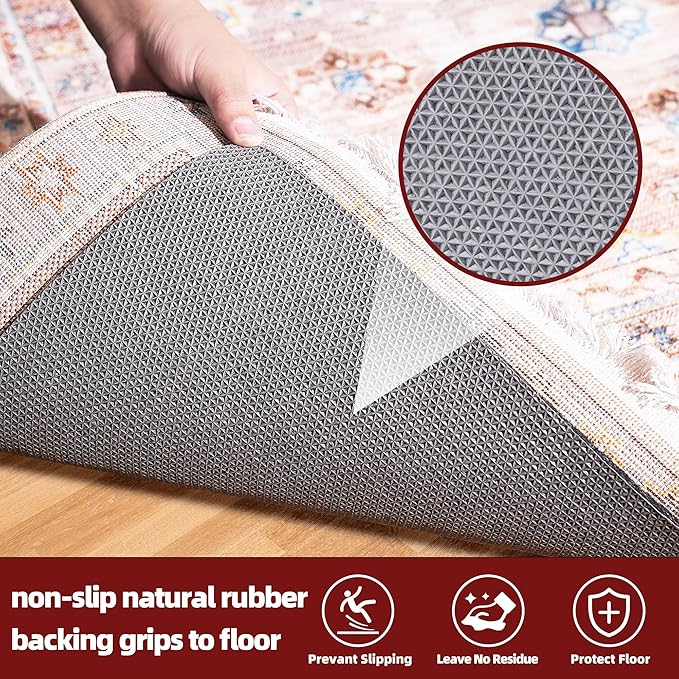 BAGAIL Felt and Natural Rubber Backing Rug Pads 3/8” Thick, 10 x 14 Ft Non Slip Carpet Gripper Keep Rugs in Place, Under Area Rug Protective Cushioned Pads, Carpet Runners, Hardwood Floors Protection