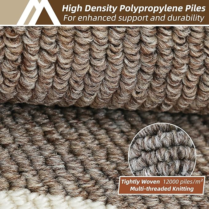 COSY HOMEER Long Kitchen Floor Mats for in Front of Sink Super Absorbent Kitchen Rugs and Mats 24"x59" Non-Skid Kitchen Mat Standing Mat Washable,Polypropylene,Brown,Frame