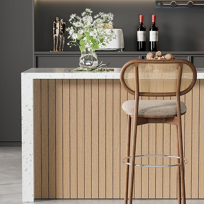 Arthome Peel and Stick Slat Wall Panels 15.7 "x360,Self-Adhesive PVC Wood Grain Wallpaper Panel,3D Thick Faux Soundproof Backsplash Accent Wall Tile for Walls & Furniture (Oak- Coverage 39.2 Sq.ft)