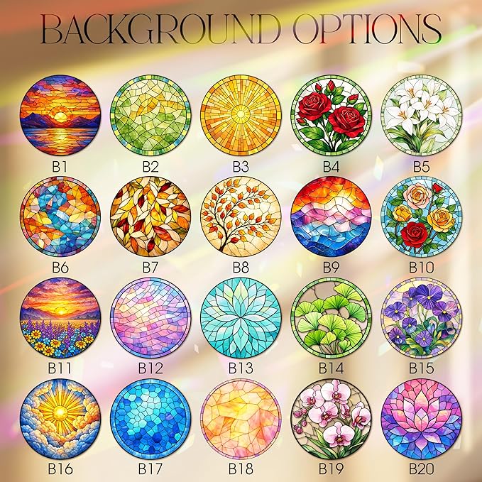 Personalized Photo Suncatcher, Unique for Mom, Grandma, Women, 20 Background Options, Thoughtful Keepsake Gift for Family