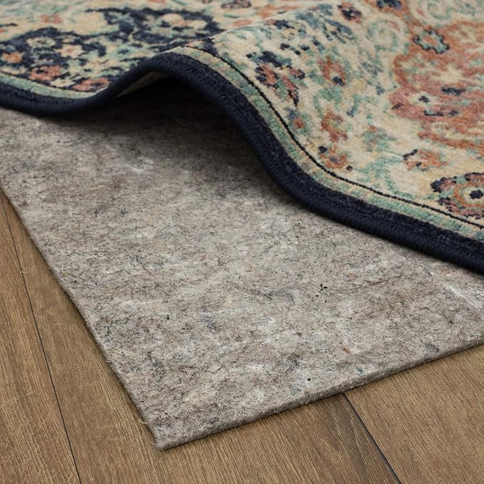 Mohawk Home Non Slip Rug Pad 2' 6" x 8'- 1/4" Thick Felt + Latex Rubber Gripper - Dual Surface Cushion for Hardwood, Carpet, Tile Floors, Made in USA