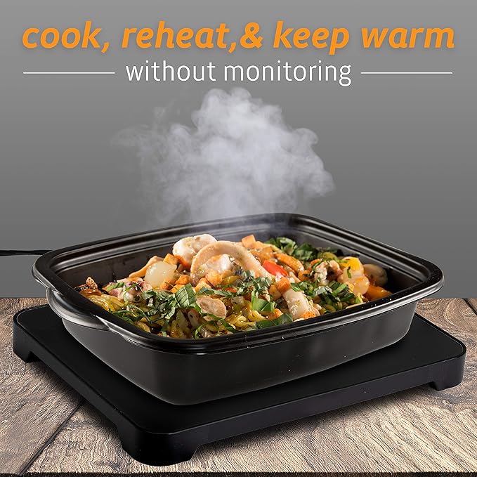 HOTLOGIC Mini Portable Electric Lunch Box Food Heater - Innovative Food Warmer and Heated Lunch Box for Adults Car/Home - Easily Cook, Reheat, and Keep Your Food Warm