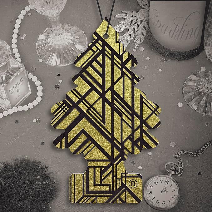LITTLE TREES Car Air Freshener | Hanging Tree Provides Long Lasting Scent for Auto and Home | 24 Air Fresheners |Gold