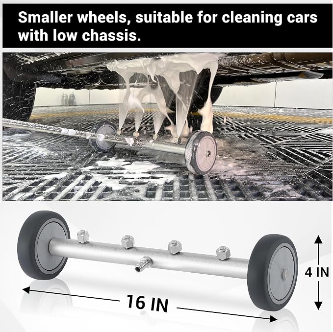 M MINGLE Undercarriage Pressure Washer Attachment, 16 Inch Powerful Under Car Washer with Foam Cannon and Car Wash Mitt, 4000 PSI