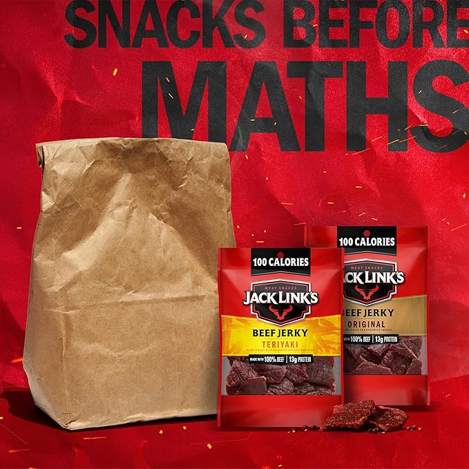 Jack Link's Beef Jerky Variety Pack - Original and Teriyaki - (9 Pack) 1.25 oz Bag - Ready to Eat Protein Snacks - 13g Protein per Serving - Made with 100% Real Beef