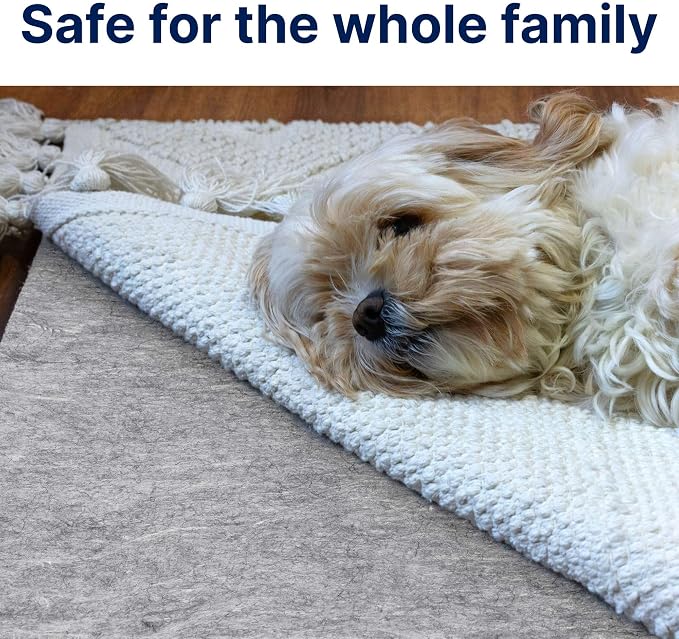 RUGPADUSA - Basics - 6'5" x 8'10" - 3/8" Thick - 100% Felt - Protective Cushioning Rug Pad - Safe for All Floors and Finishes Including Hardwoods