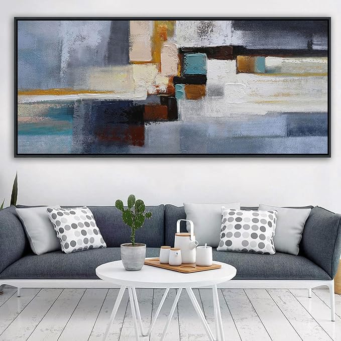 KLAKLA Extra Large Wall Art 86x29 Inches - Abstract Huge Canvas Picture Wall Decor Living Room Oversized Artwork for Walls Bedroom Office Decoration Modern Frame Wall Art