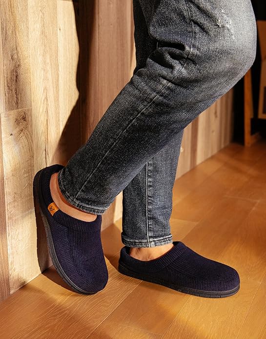 VeraCosy Men's Moccasin Slippers Comfy Soft Durable Slip-on Indoor Memory Foam House Shoes
