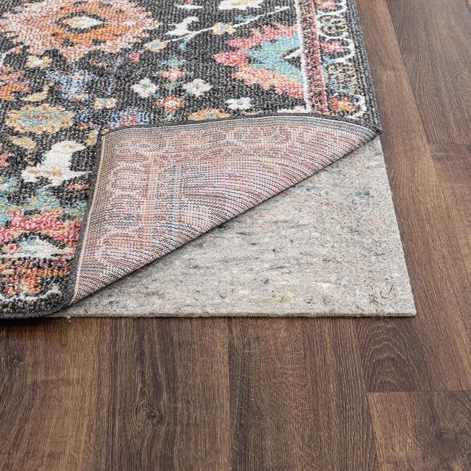 Mohawk Home Non Slip Rug Pad 2' x 20'- 1/4" Thick Felt + Latex Rubber Gripper - Dual Surface Cushion for Hardwood, Carpet, Tile Floors, Made in USA