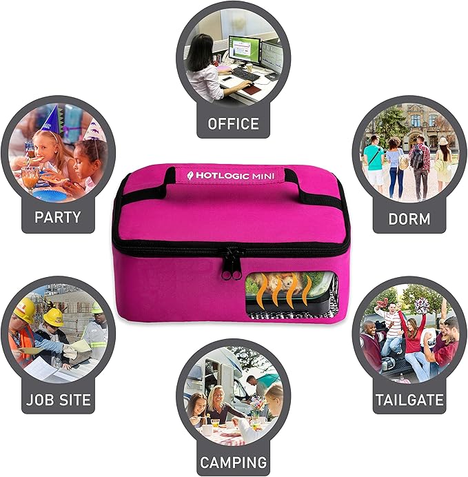 HOTLOGIC Mini Portable Electric Lunch Box Food Heater - Innovative Food Warmer and Heated Lunch Box for Adults Car/Home - Easily Cook, Reheat, and Keep Your Food Warm