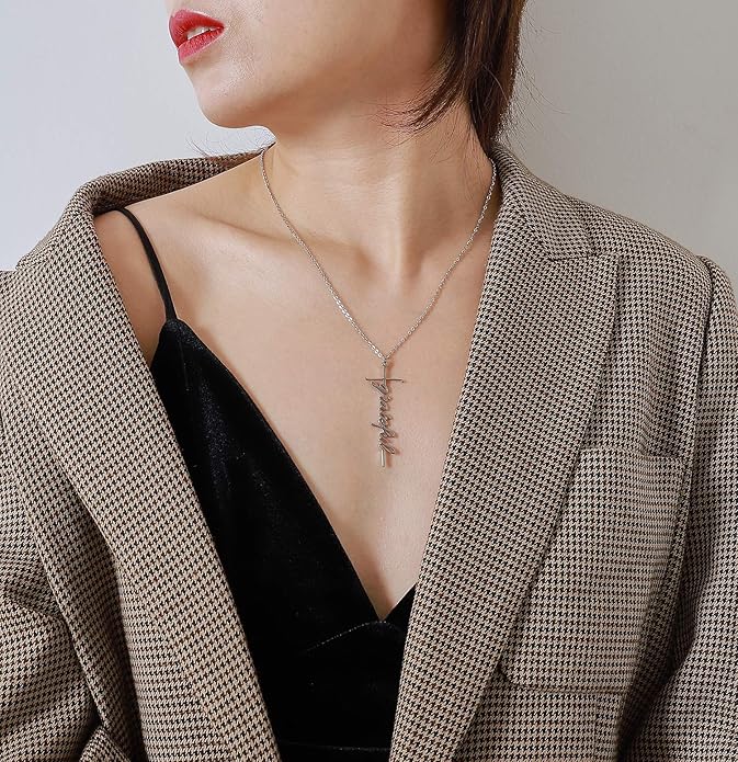 Lcherry Faith Cross Pendant Necklace for Women Religious Christian Jewelry Mother's Day Gifts for Women