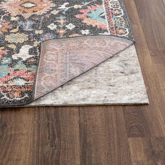 Mohawk Home Non Slip Rug Pad 7' x 10' - 1/2" Thick Felt + Latex Rubber Gripper - Dual Surface Cushion for Hardwood, Carpet, Tile Floors, Made in USA