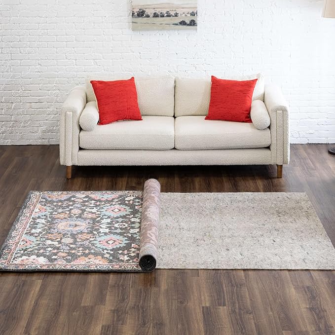 Mohawk Home Non Slip Rug Pad 2' 2" x 10'- 1/4" Thick Felt + Latex Rubber Gripper - Dual Surface Cushion for Hardwood, Carpet, Tile Floors, Made in USA