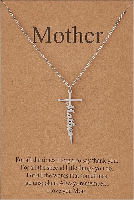Lcherry Faith Cross Pendant Necklace for Women Religious Christian Jewelry Mother's Day Gifts for Women