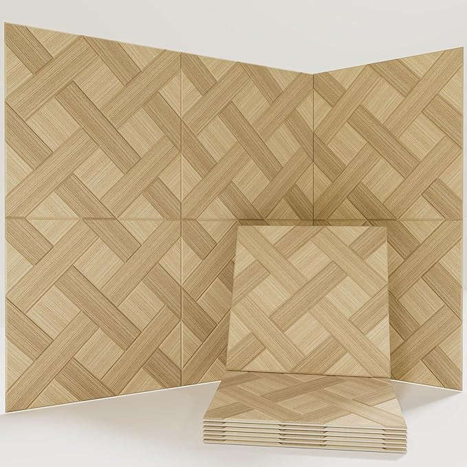 Soon Global Acoustical Wall Panels, 6-Piece 23.62 X 23.62 Inches Art Acoustic Panels, Decorative Acoustic Panels, Acoustic Wall Panels, Sound Absorbing Wall Art, Cedral Arc