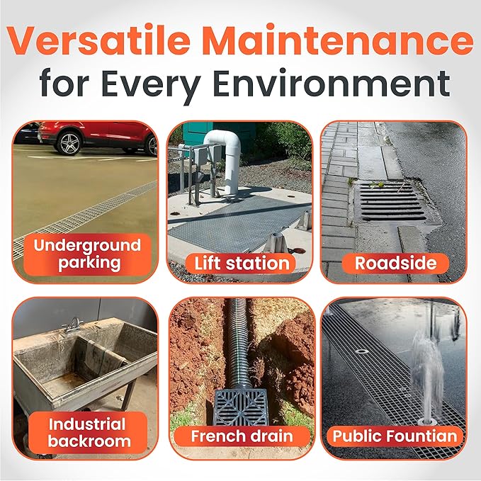 SewerFlo Main Line Sewer Drain Cleaner Heavy Duty, Clears Sand, Silt and Mud from Catch Basins, Breaks Up Clogs & Keeps Particles in Suspension, Safe & Concentrated (1 Galon)