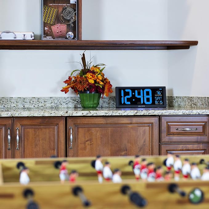 AcuRite Digital Clock, 14.5-Inch / Blue