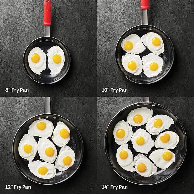 Tramontina Professional 12-Inch Ceramic Non Stick Large Frying Pan | Heavy-Gauge Aluminum Skillet with Ceramic Nonstick Coating, Dishwasher and Oven Safe, Black, Made in Brazil