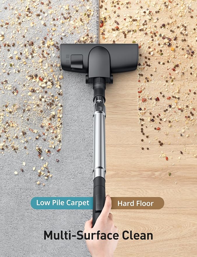Aspiron Canister Vacuum, Upgraded 1600W Bagless Canister Vacuum Cleaner | Auto Cord Rewind, H13 HEPA Filter, 4Qt Large Capacity, 5 Tools for Hard Floors, Carpet, Pet, Upholstery, Tiles, Aqua