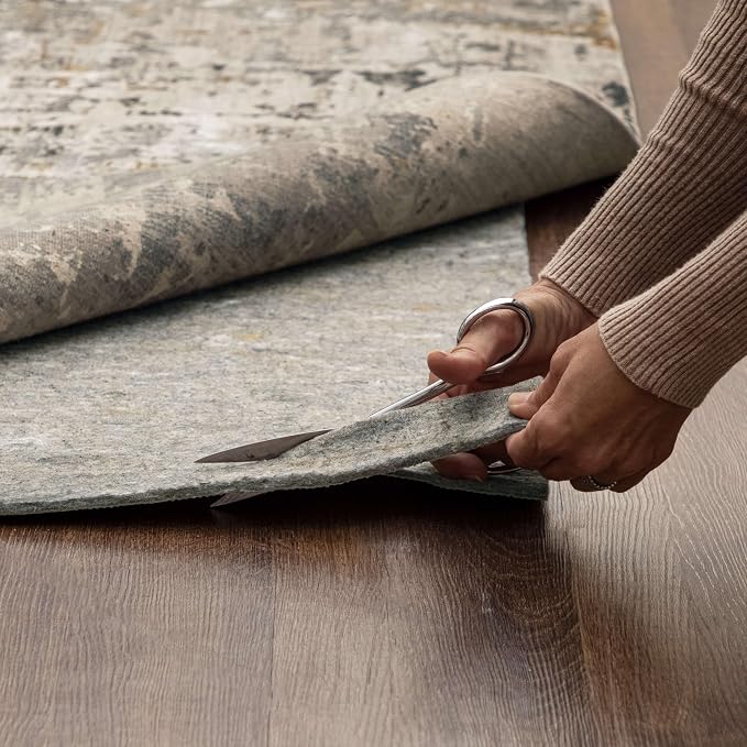 Mohawk Home Non Slip Rug Pad 3' x 5' - 3/8" Thick Felt + Latex Rubber Gripper - Dual Surface Cushion for Hardwood, Carpet, Tile Floors, Made in USA