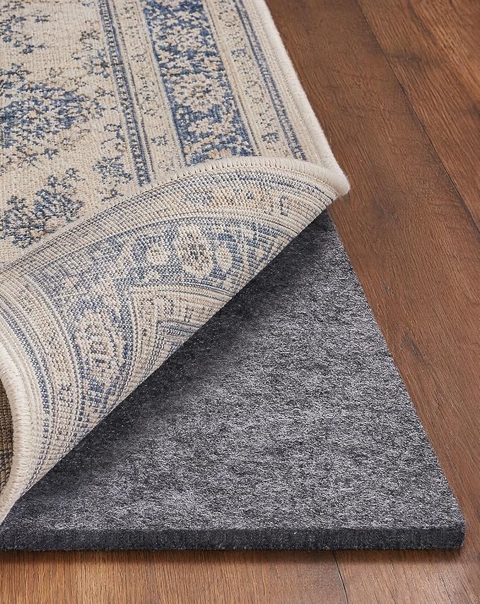 Veken Felt Cushioned Rug Pad 6 x 9 Ft, 1/4 Inch Thick, Dense Needle-Punched Carpet Underlay for Area Rugs, Protector Mat for All Hard Floors Including Hardwoods, Adds Comfort Underfoot