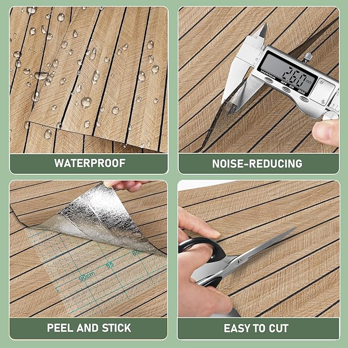 ReWallpaper 24in X 16.5ft Light Oak Wood Wall Panels Peel and Stick Slat Wall Paneling Self Adhesive Wood Grain Acoustic Panels Sound Absorbing Kids Room Nursery Interior Wall Decor Apartment Office