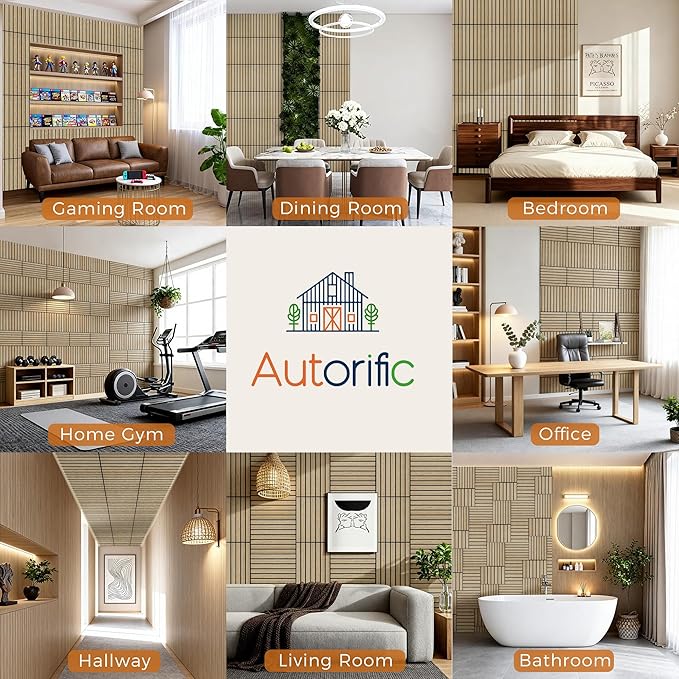 12 Pack PVC Wood Panels for Wall, 11.8 x 15.7 x 0.35 Inch Sound Absorbing Panels, 100% Polyester Fiber Soundproof Wall Panels for Interior Wall Decor for Home, Office, Studio, Theater,Teak