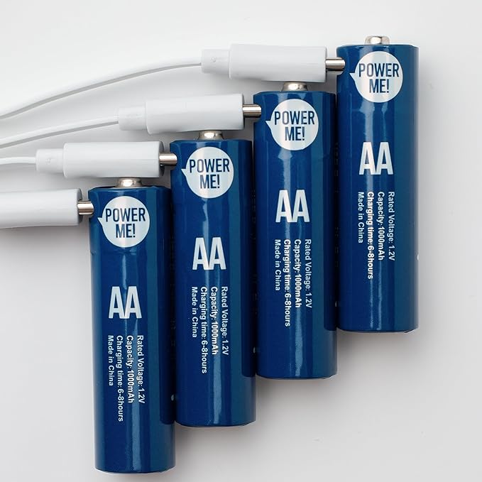bump NiMH AA Rechargeable Batteries 1.2V - 10 Pack Long-Lasting and Versatile (1000mAh), 4-in-1 USB-C Charging Cords Included - Ideal for Solar Lights, Keyboards, Remote Controls and Xbox Controllers