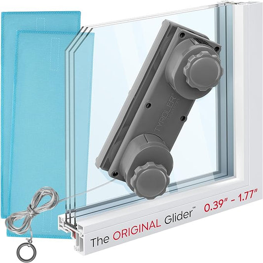 Tyroler Magnetic Window Cleaner Tool | The Silicone Glider R-4 AFC Fits Windows 0.4"-1.8" Thick | Double Sided Outside Window Cleaner Tool | Adjustable Control