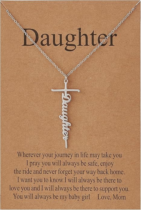 Lcherry Faith Cross Pendant Necklace for Women Religious Christian Jewelry Mother's Day Gifts for Women