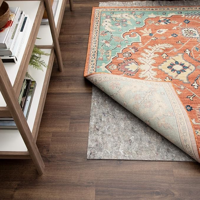 Mohawk Home Non Slip Rug Pad 6' Square- 1/4" Thick Felt + Latex Rubber Gripper - Dual Surface Cushion for Hardwood, Carpet, Tile Floors, Made in USA