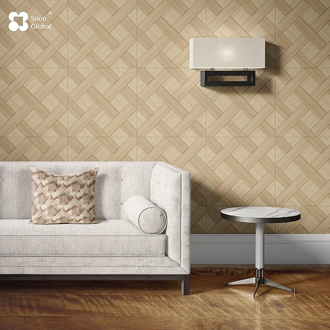 Soon Global Acoustical Wall Panels, 6-Piece 23.62 X 23.62 Inches Art Acoustic Panels, Decorative Acoustic Panels, Acoustic Wall Panels, Sound Absorbing Wall Art, Cedral Arc