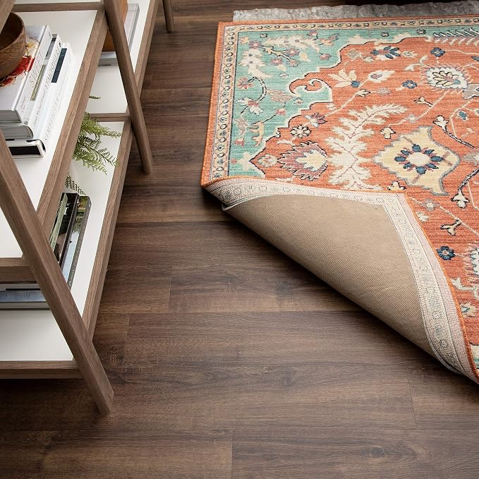 Mohawk Home Non Slip Rug Pad 7'6" x 7'6"- 1/4" Thick Felt + Latex Rubber Gripper - Dual Surface Cushion for Hardwood, Carpet, Tile Floors, Made in USA