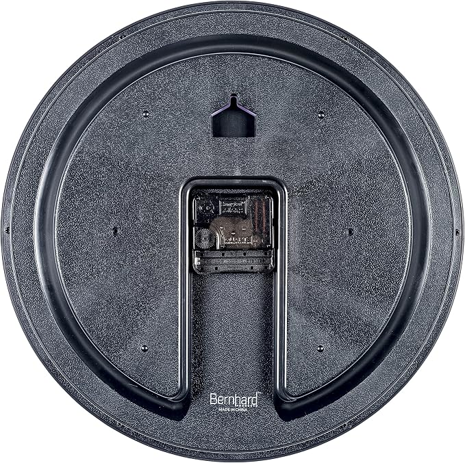 Bernhard Products Black Wall Clock, Large 13-Inch Silent Non Ticking Quartz Battery Operated Round Easy to Read Classroom/Home/School/Office Clock