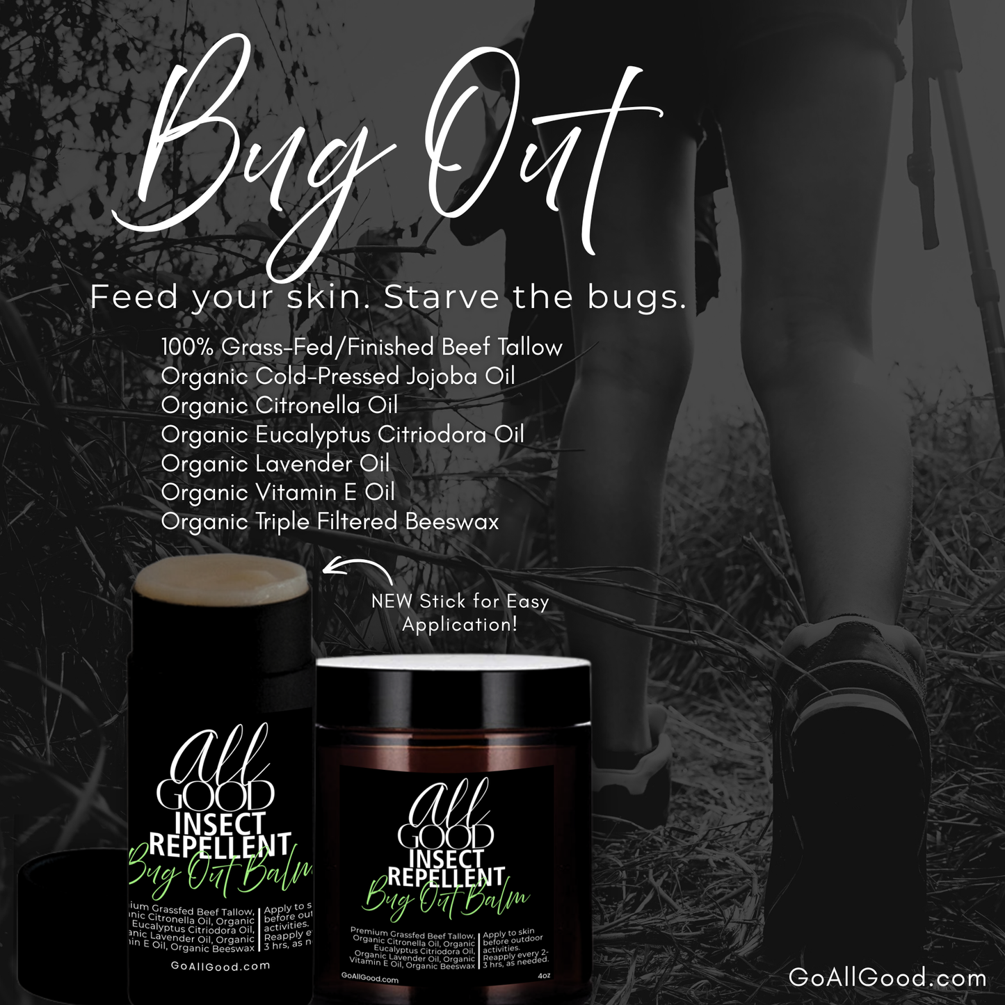 Bug Out Balm Tallow Based Insect Repellent With All Natural Essential Oils
