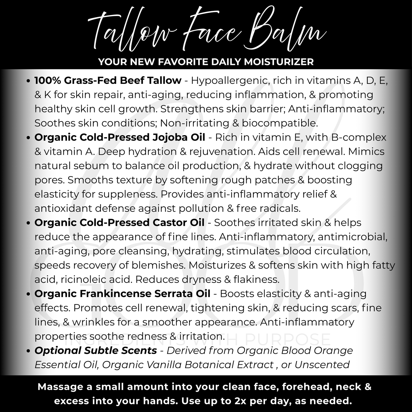 Tallow Face Balm - Vain'illa