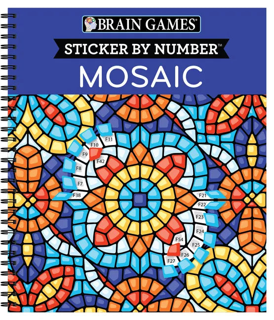 Brain Games - Sticker by Number: Mosaic (20 Complex Images to Sticker) - Spiral