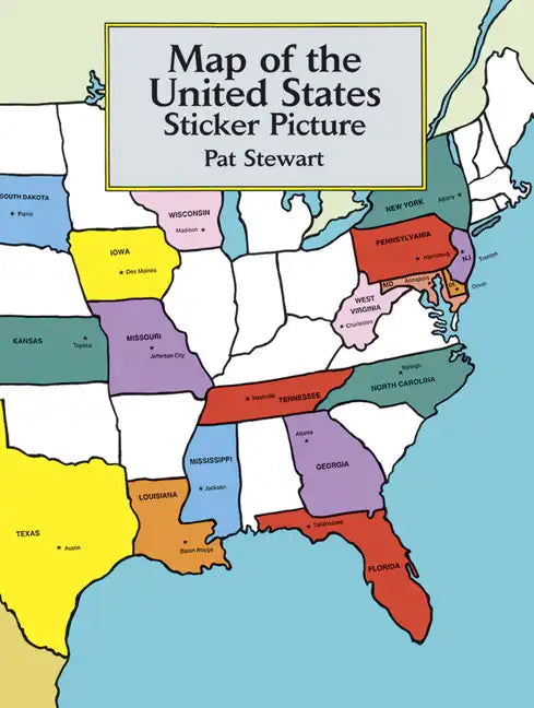 Map of the United States Sticker Picture - Paperback