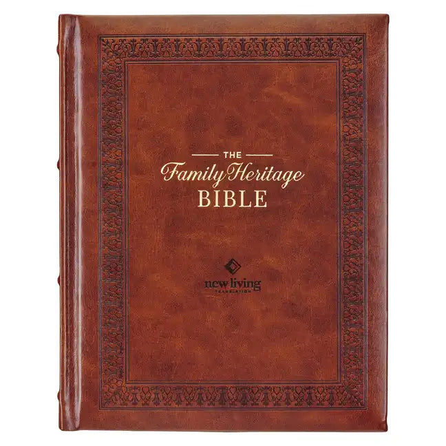 NLT Family Heritage Bible, Large Print Family Devotional Bible for Study, New Living Translation Holy Bible Faux Leather Hardcover, Additional Interac - Leather