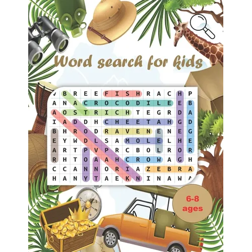 Word Search for Kids: Word Searches for kids ..Ages 6 to 8, Kindergarten, Activity Pad, Search & Find Word, Fun and Educational Word Search - Paperback