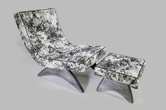 Lounge Chair and Ottoman – Black and White